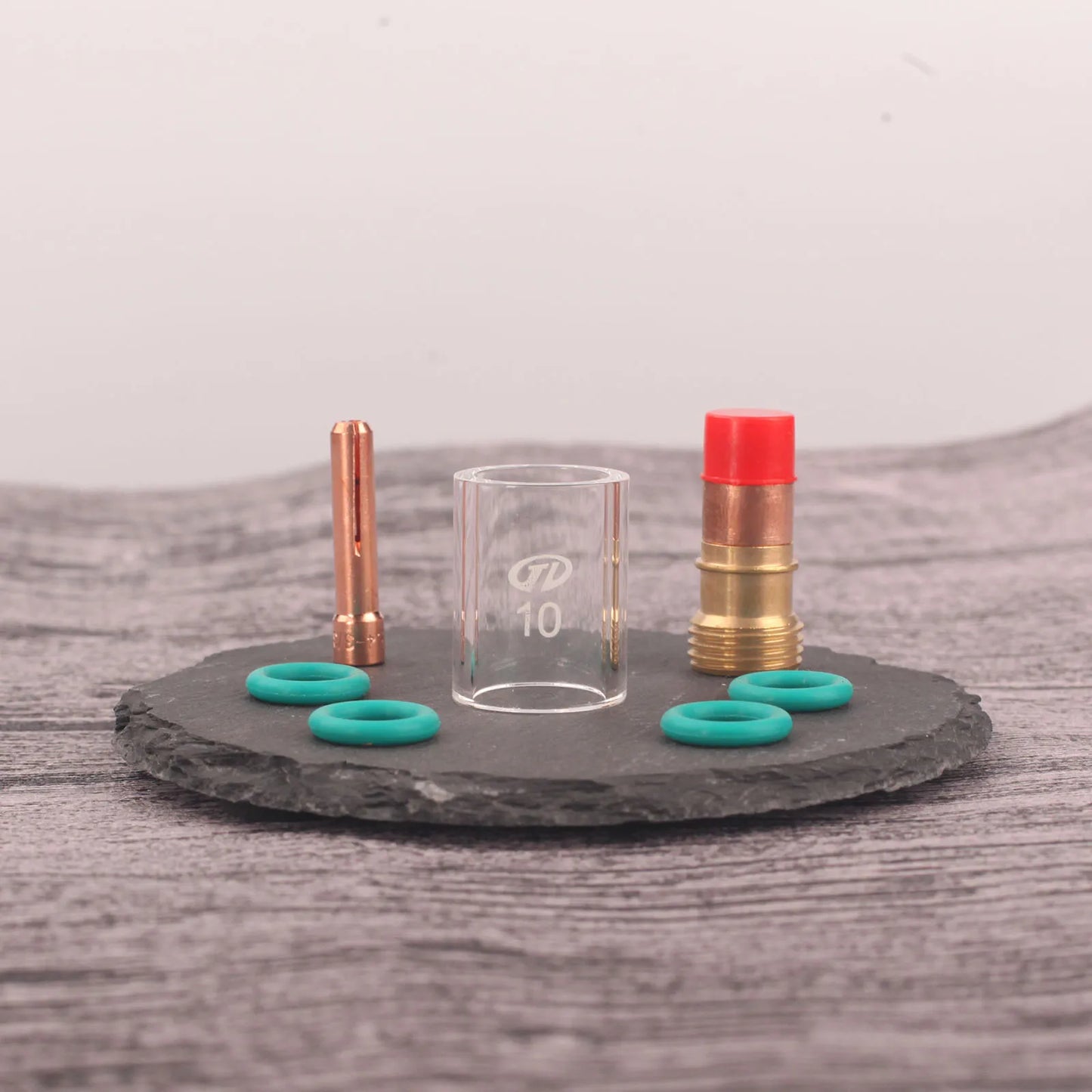 7pcs TIG Welding Torch Stubby Gas Lens #10 Heat Resistant Cup Contact Tips Kit For WP-17/WP18 WP26 Tool Parts Pyrex Glass Cup