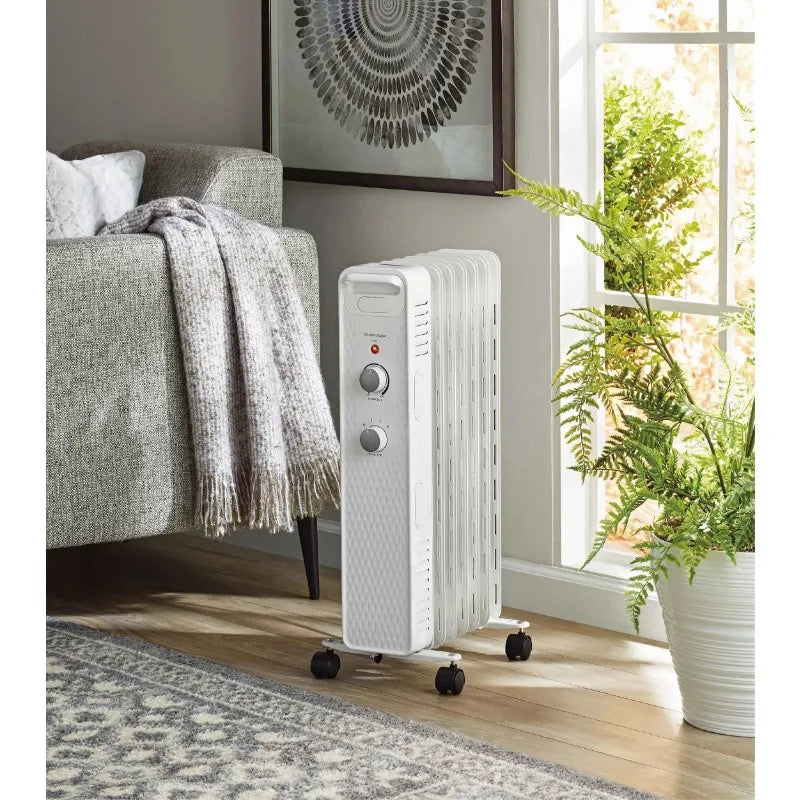 Mainstays Mechanical Oil Filled Electric Radiator Space Heater, Black