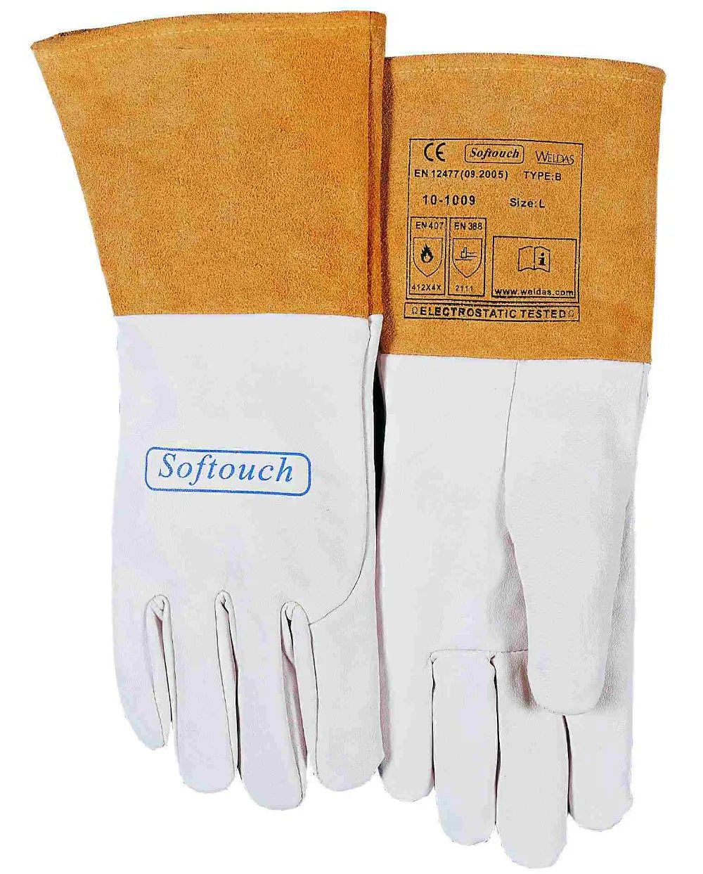 Leather Welding Work Gloves TIG Welder Soft Sensitive 34 cm(13") Goatskin Arc Cowhide Cuff CE High Quality