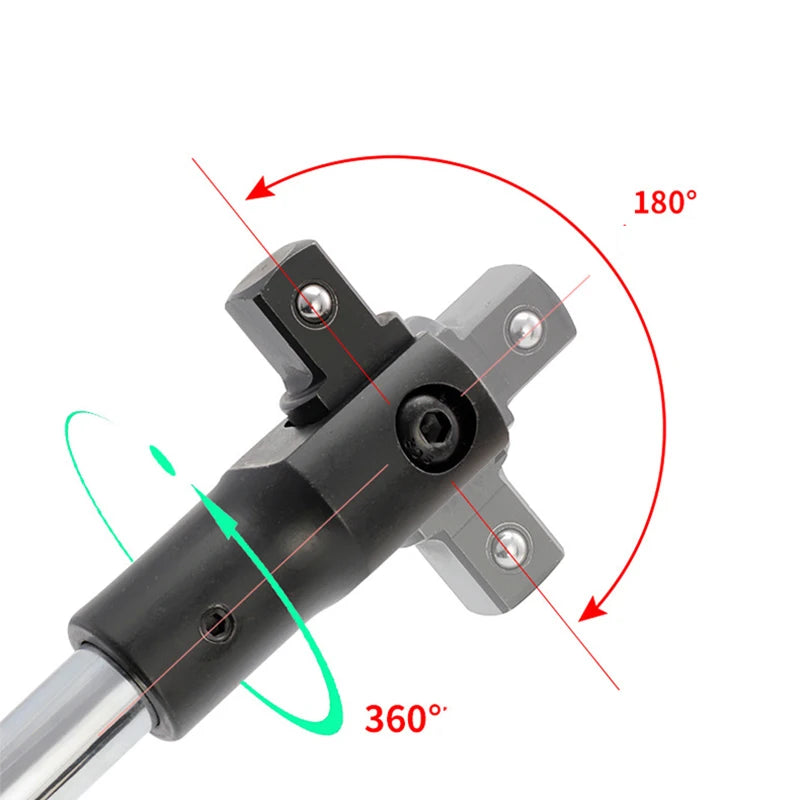 1Pc Cr-V 1/4" 3/8" 1/2" Breaker Bar Socket Drive 6-24" Inch Handle 180 Degree Flex Head Socket Wrench Bar Hand Tool