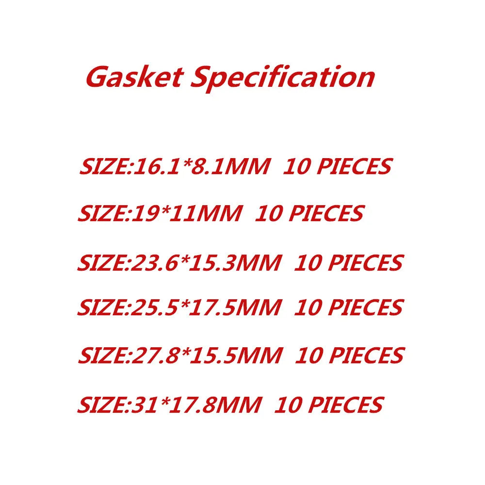 60pieces Sealing gaskets for automotive air conditioning systems, expansion valve gaskets, pipe head gaskets, compressor gaskets