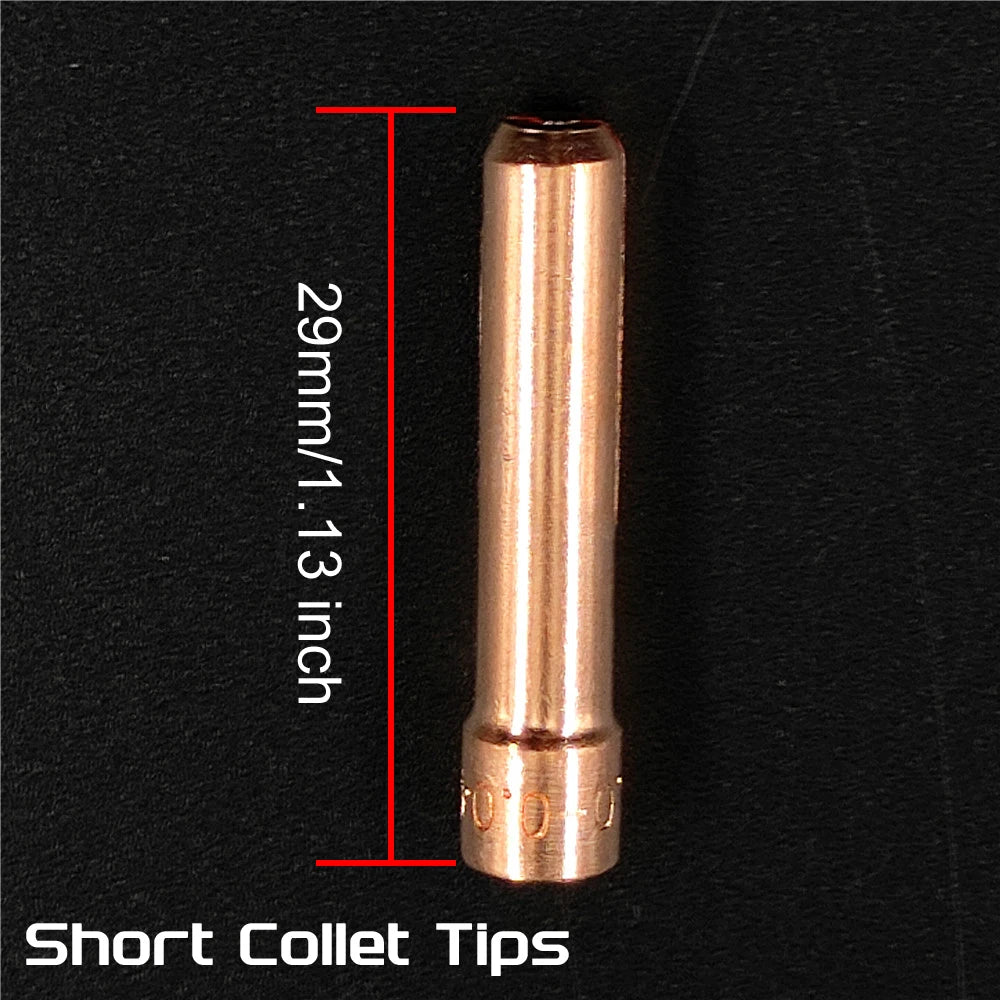 TIG Short Collet Tips 10N22S/10N23S/10N24S/10N25S 1.0MM/1.6MM/2.4MM/3.2MM Collet Tips For WP17 18 26 TIG Welding Torch Series