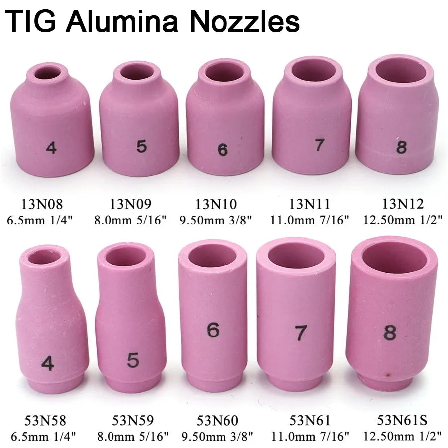 Durable Practical TIG Welding Torch Gun Accessories Stubby Gas Lens Tig #10 Glass Cup Collet Nozzles Set For WP17 WP18 WP26