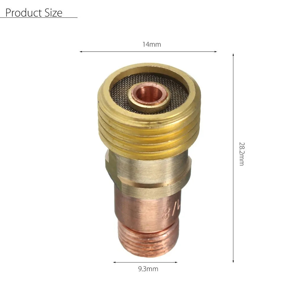 1pcs Gas Lens Connector Brass Collets Body Stubby Tig WP-17/18/26 Torch Welding  Soldering Supplies Repalcement