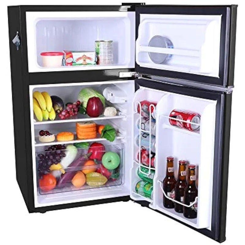 EFR840-BLACK-COM Compact Refrigerator, 3.1, Black Compact Freezer-on-Top Deep Freezer