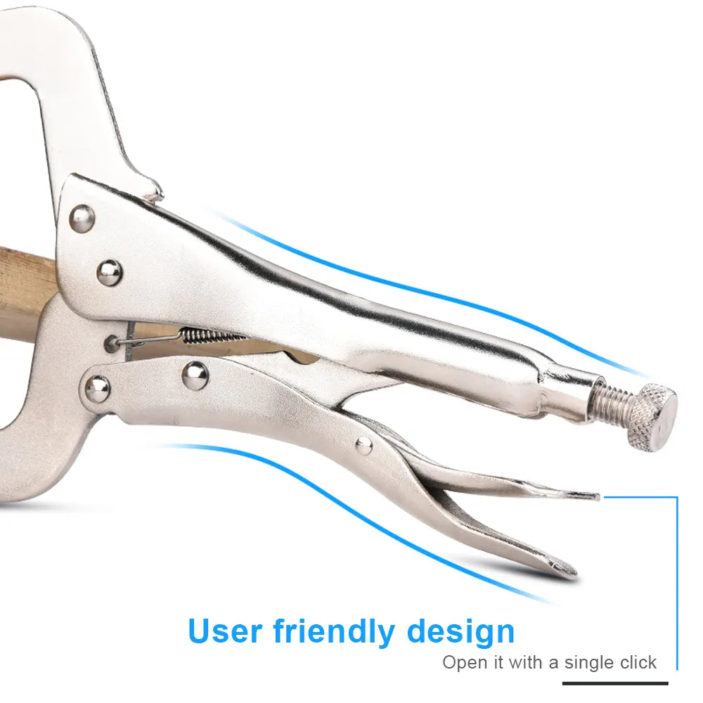 Pincer Tong Tenon Locator Pad Wood Work Hand Tool Alloy Steel Grip Vise Swivel C Clamp weld Clip Woodwork Fix Plier