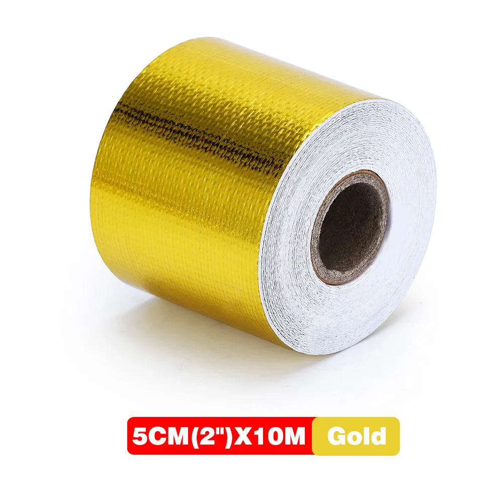 5M/10M/15M Motorcycle Exhaust Thermal Tape Header Heat Wrap Manifold Insulation Roll Resistant with Stainless Ties