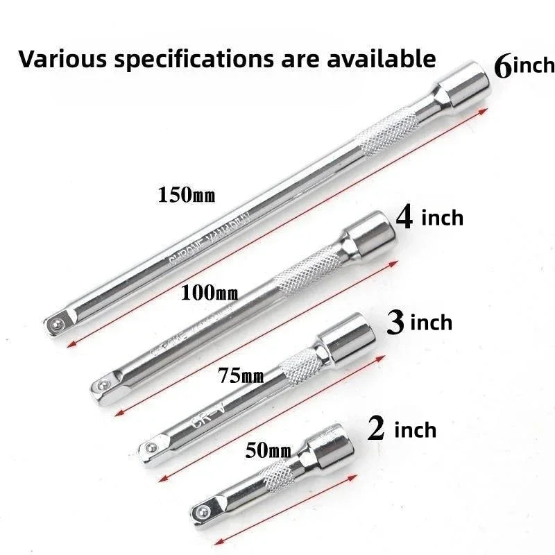 Socket Ratchet Wrench Extension Bar 1/4" 50/75/100/150mm Ratchet Wrench Socket Extender Hand Adjustment Hand Tools