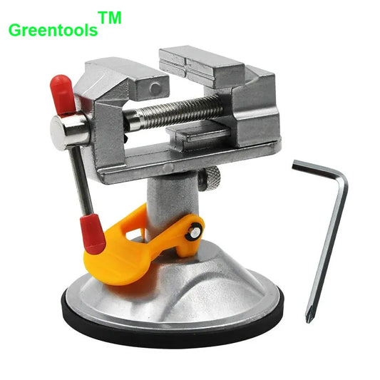 Mini Electric Small Table Bench Vise 360 ° Rotating Table Screw Vice Adjustable Clamping Suction Cup Fixed Frame