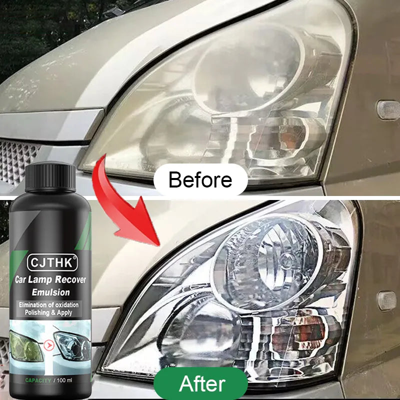 Remove Oxidation Headlight Polish Liquid, Car Headlight Restoration Polishing Kit Headlamp Scratch Remover Cleaning Paste