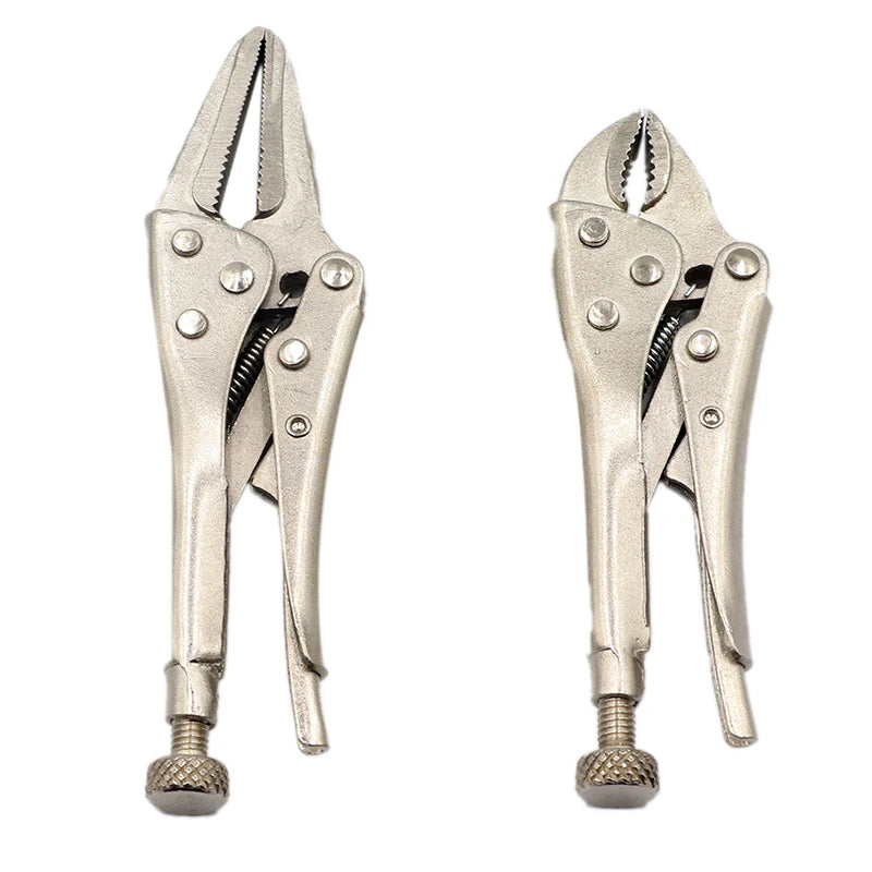 2pcs/lot 4 inch and 5 inch Locking pliers round nose Straight Jaw Welding Tool Straight Jaw Lock Mole Plier Vice Grips Pliers