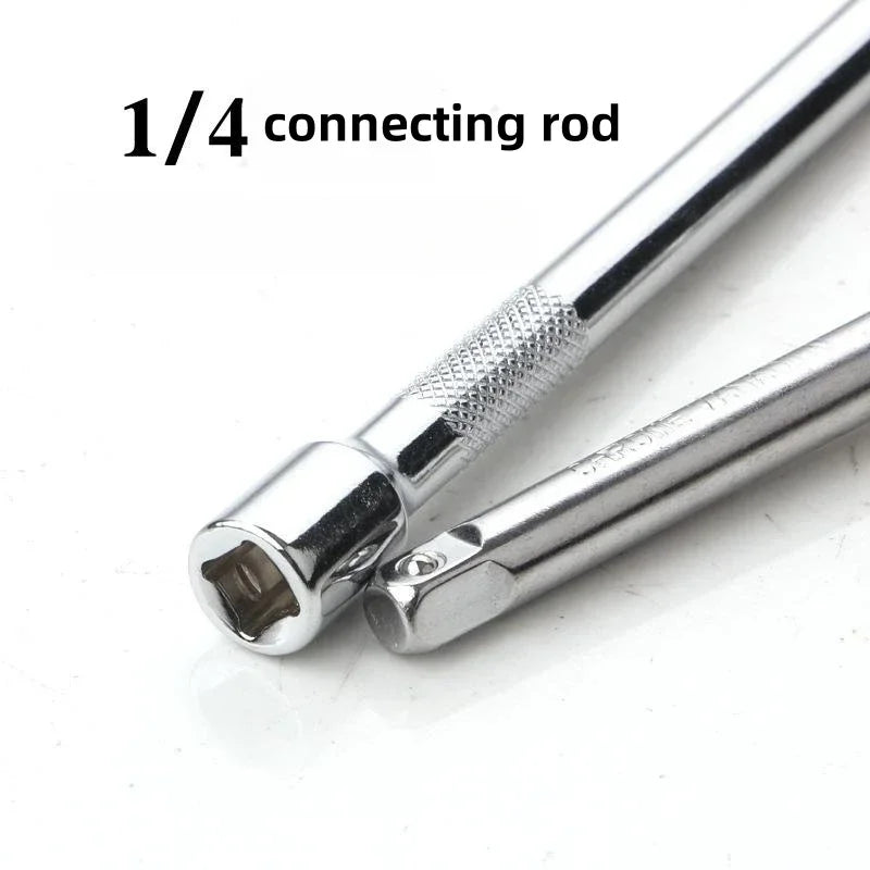 Socket Ratchet Wrench Extension Bar 1/4" 50/75/100/150mm Ratchet Wrench Socket Extender Hand Adjustment Hand Tools