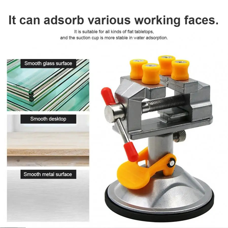 360 Degree Rotation Table Bench Vise Suction Cup Screw Repair Tools Vice Clamp Woodworking Table Vise Bench Clamp Grinder