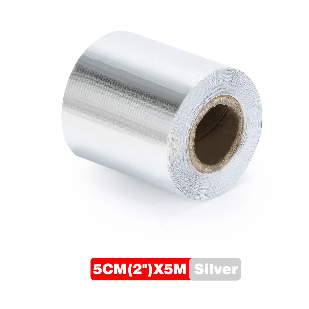 5M/10M/15M Motorcycle Exhaust Thermal Tape Header Heat Wrap Manifold Insulation Roll Resistant with Stainless Ties