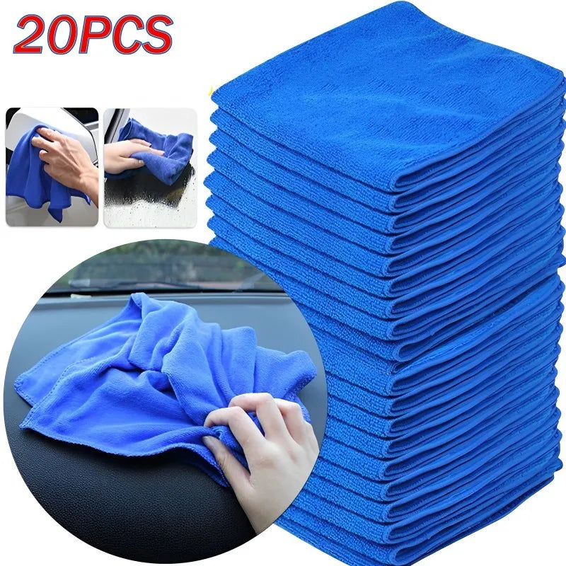 1-20Pcs Microfiber Towels Car Wash Drying Cloth Towel Household