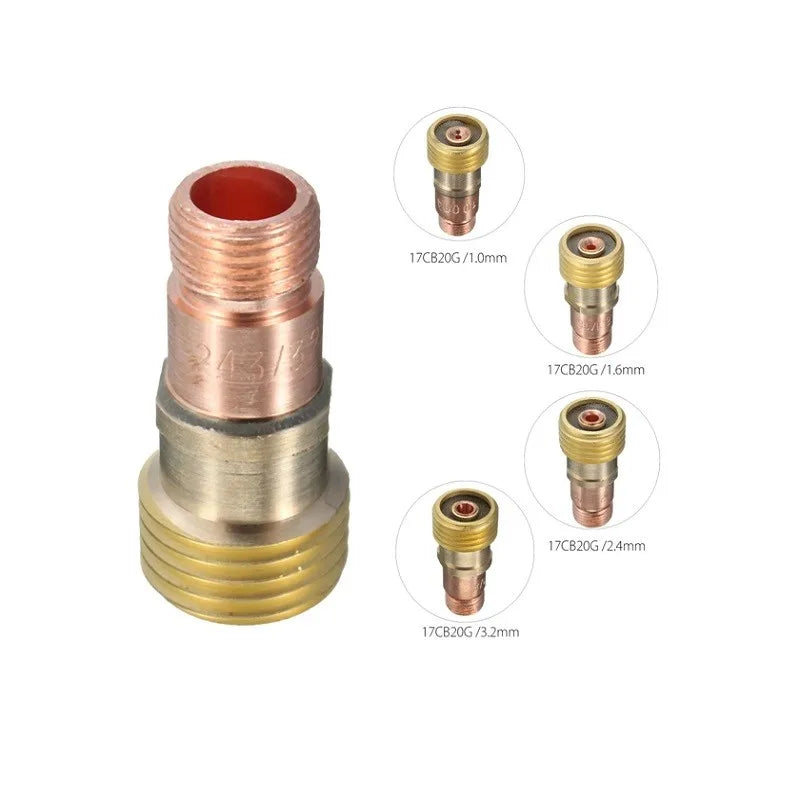 1pcs Gas Lens Connector Brass Collets Body Stubby Tig WP-17/18/26 Torch Welding  Soldering Supplies Repalcement