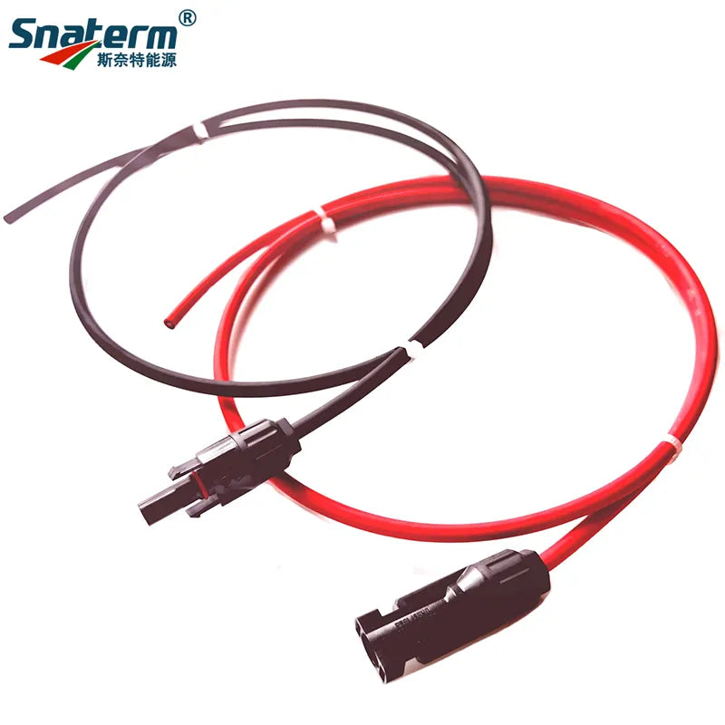 1 Pair Solar Panel Extension Cable Copper Wire Black and Red with solar Connector Solar PV Cable 6/4/2.5 mm2 10/12/14 AWG