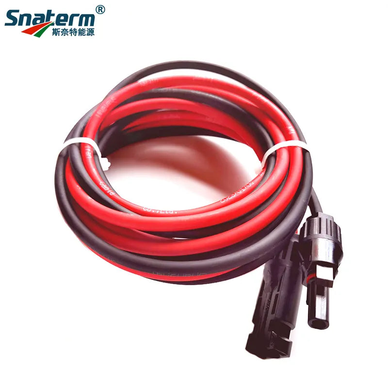 1 Pair Solar Panel Extension Cable Copper Wire Black and Red with solar Connector Solar PV Cable 6/4/2.5 mm2 10/12/14 AWG