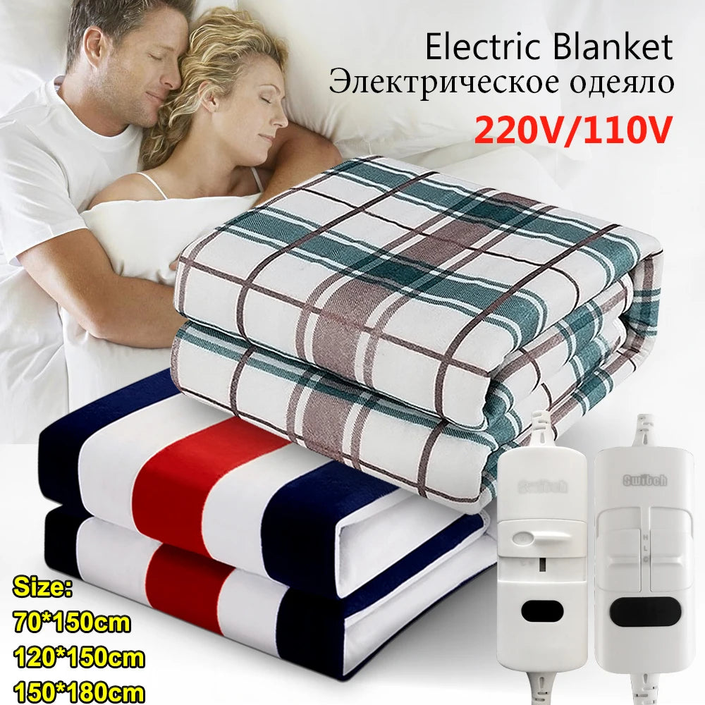 Electric Blanket 110-220V Thicker Heater Single / Double Body Warmer Heated Blanket Mattress Thermostat Electric Heating Blanket