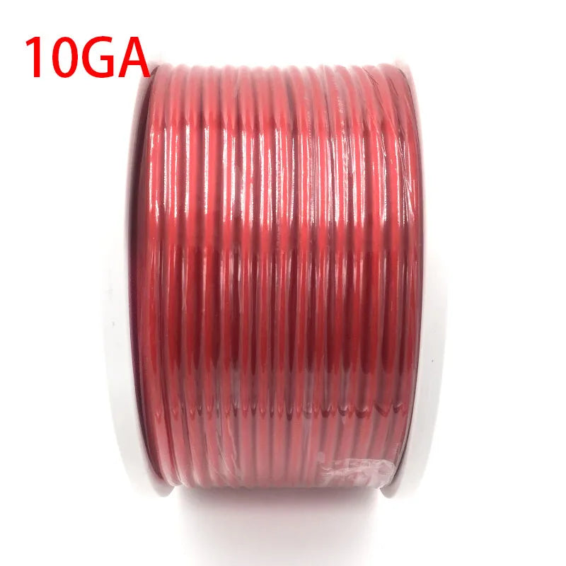 Wholesale High Quality Audio Battery Power Connector Silicone Wire 0GA 2GA 4GA 6GA 8GA 10 AWG Red Pure Copper OFC Cable