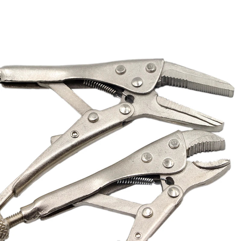 2pcs/lot 4 inch and 5 inch Locking pliers round nose Straight Jaw Welding Tool Straight Jaw Lock Mole Plier Vice Grips Pliers