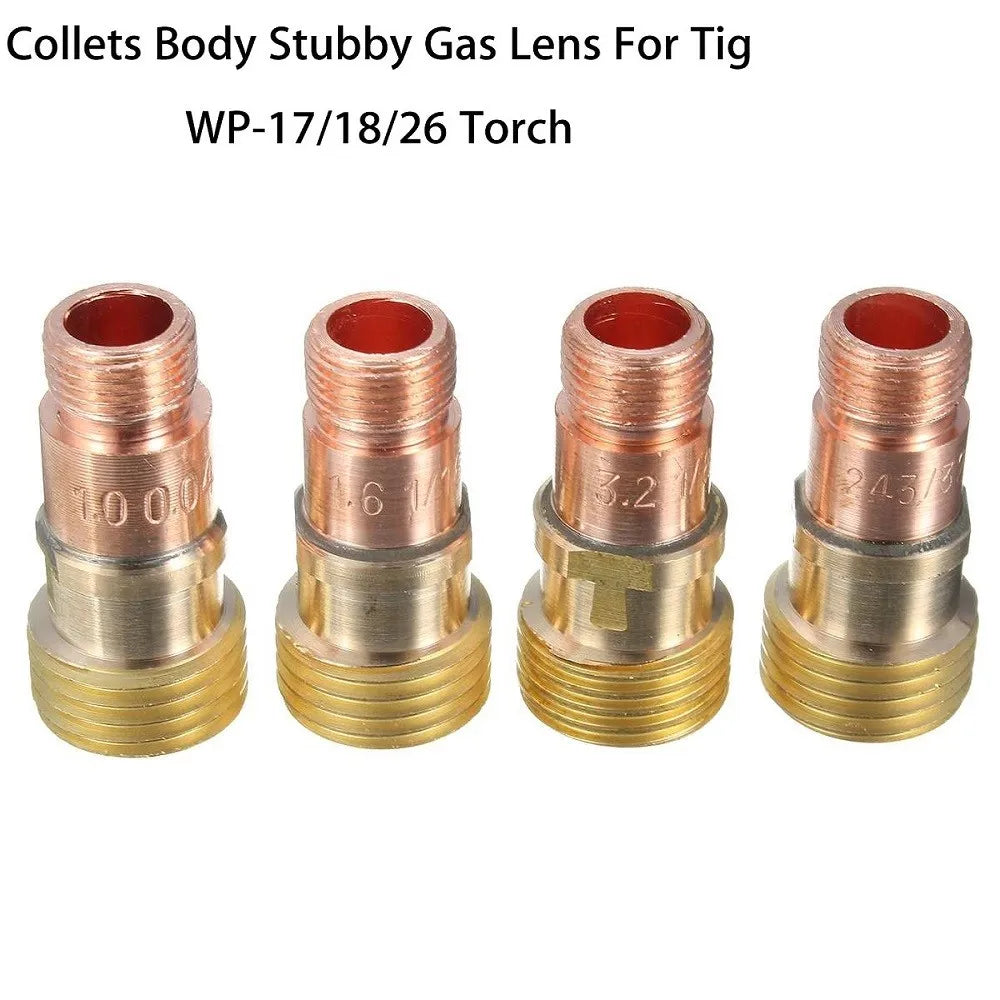 1pcs Gas Lens Connector Brass Collets Body Stubby Tig WP-17/18/26 Torch Welding  Soldering Supplies Repalcement