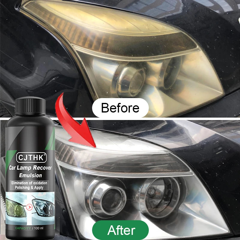 Remove Oxidation Headlight Polish Liquid, Car Headlight Restoration Polishing Kit Headlamp Scratch Remover Cleaning Paste