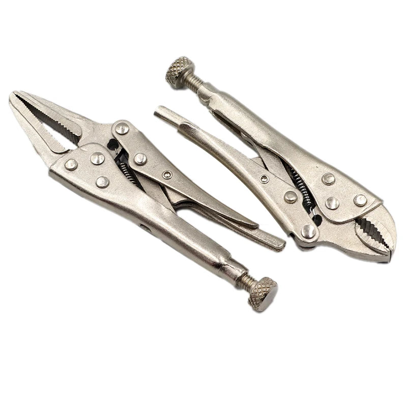 2pcs/lot 4 inch and 5 inch Locking pliers round nose Straight Jaw Welding Tool Straight Jaw Lock Mole Plier Vice Grips Pliers