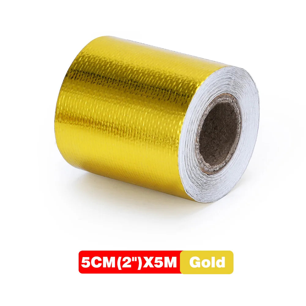 5M/10M/15M Motorcycle Exhaust Thermal Tape Header Heat Wrap Manifold Insulation Roll Resistant with Stainless Ties