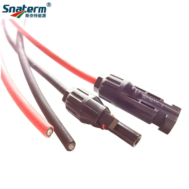 1 Pair Solar Panel Extension Cable Copper Wire Black and Red with solar Connector Solar PV Cable 6/4/2.5 mm2 10/12/14 AWG