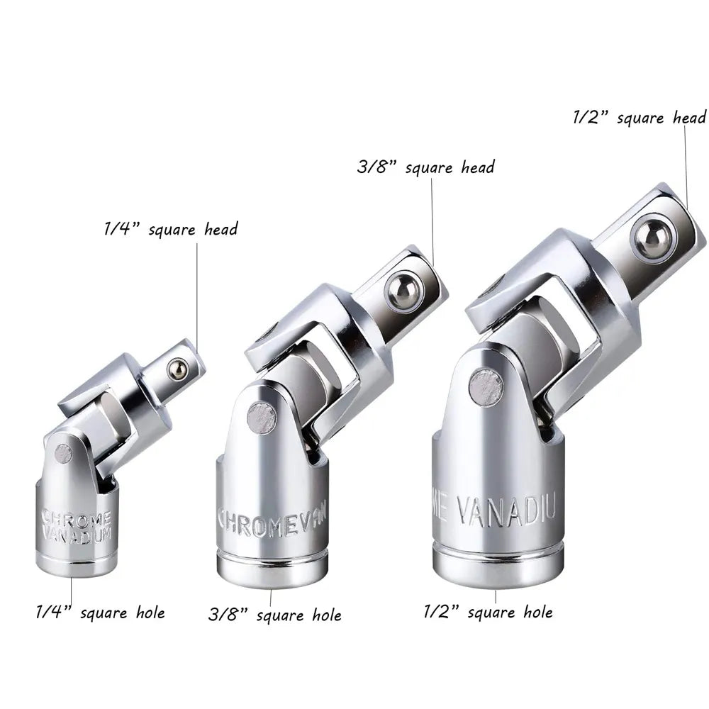 Universal Joint Set Ratchet Angle Extension Bar Socket Adapter Manual and Pneumatic Bendable Adapter Socket Tools