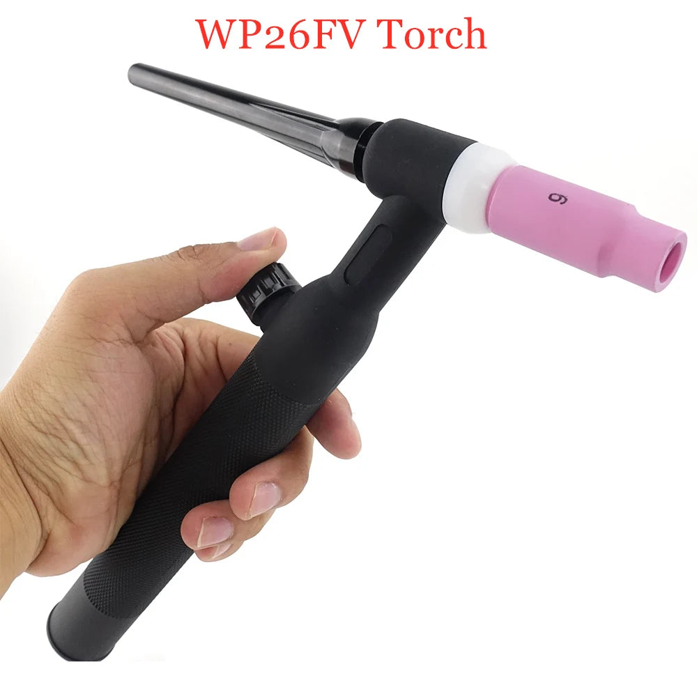 WP26-FV TIG Torch GTAW Gas Tungsten Arc Welding Torch WP26 Argon Air Cooled WP-26 Flexible Neck Gas Valve TIG Welding Torch