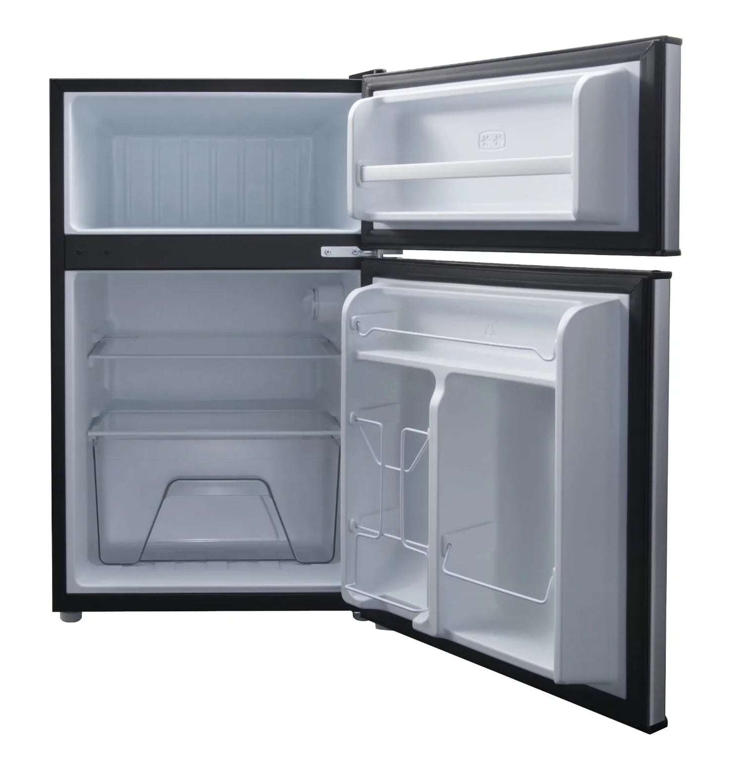 Two Door Mini Fridge with Freezer, Stainless, Estar, 3.1 Cu Ft mini frigo