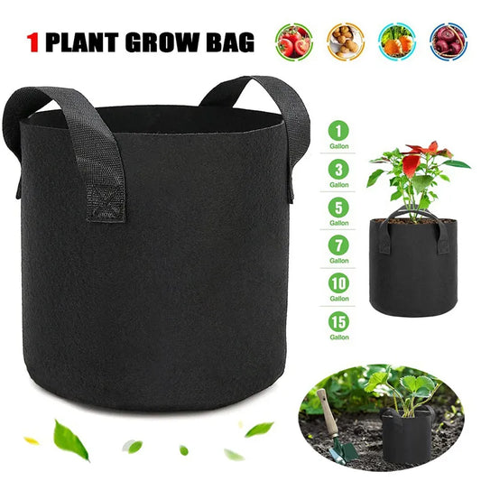 1pc Fabric Grow Bags, Heavy Duty Thickened Fabric Grow Pots, Inflatable Fabric Pots With Handles